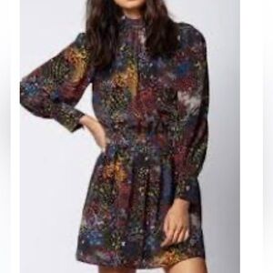 ZADIG & VOLTAIRE 90's Inspired Glam Rock Muticolor Silk Dress Women's Size 36/S